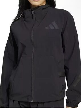 adidas Black Full-Zip Utility Jacket with Subtle Logo